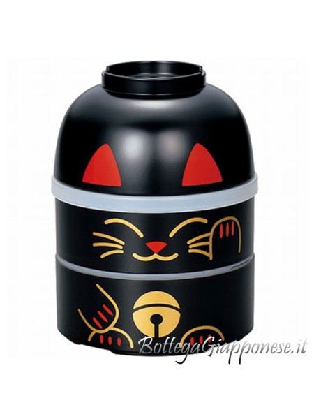 Bento maneki neko nero Grande