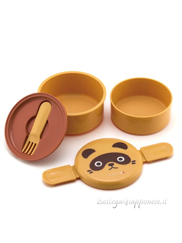 Bento rotondo piccolo 2 strati Tanuki