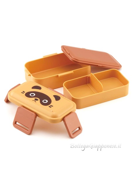 Bento tanuki face due contenitori