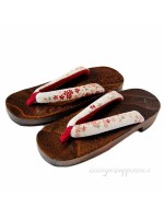 Geta Sandali legno infradito fiori rosa (mis. M)