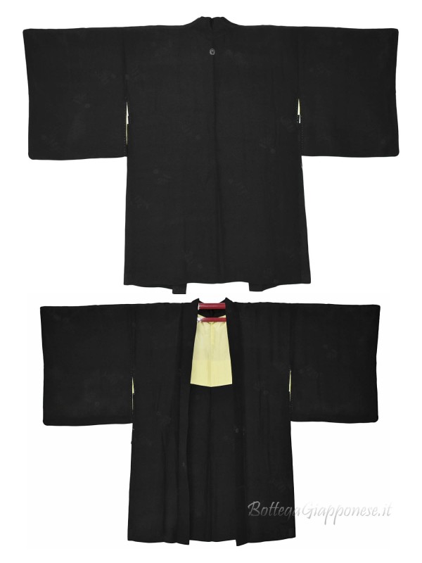 Haori giacca kimono seta kamon e momiji