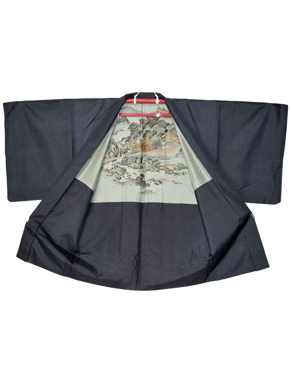 Haori giacca kimono seta paesaggio montano