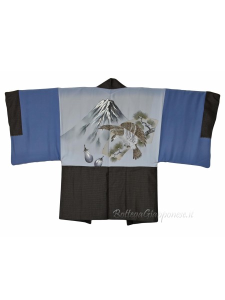 Haori giacca kimono uomo seta falco