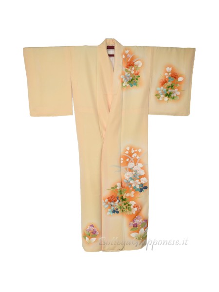 Houmongi kimono seta punti damascati