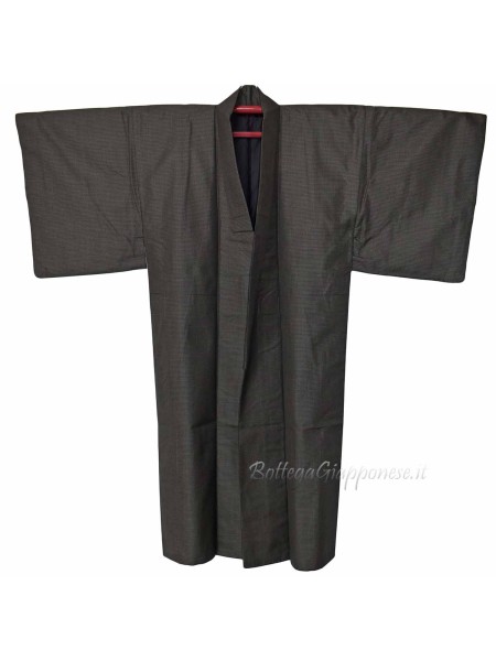 Kimono uomo disegno classico seta marrone