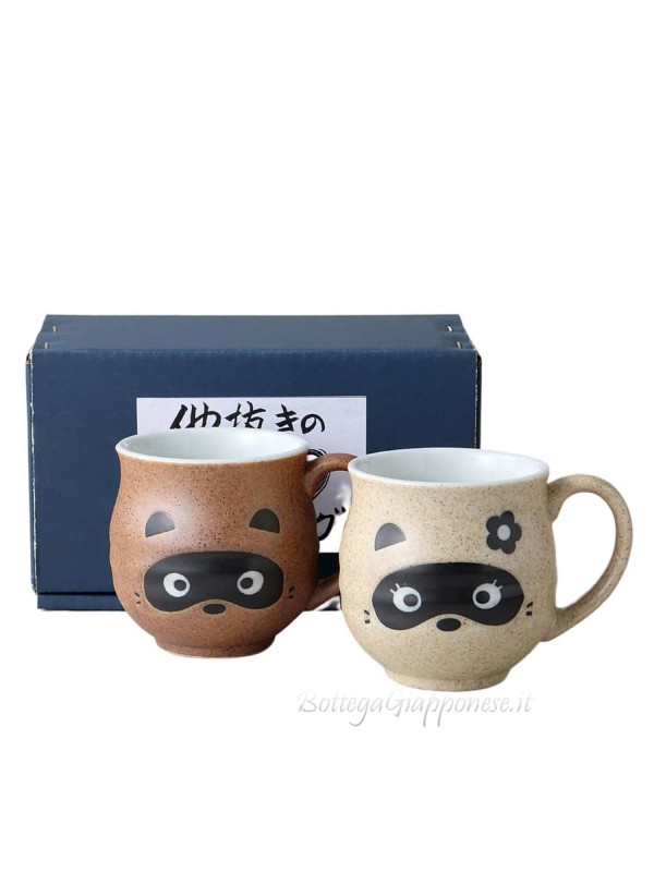 Coppia di tazze tanuki set regalo