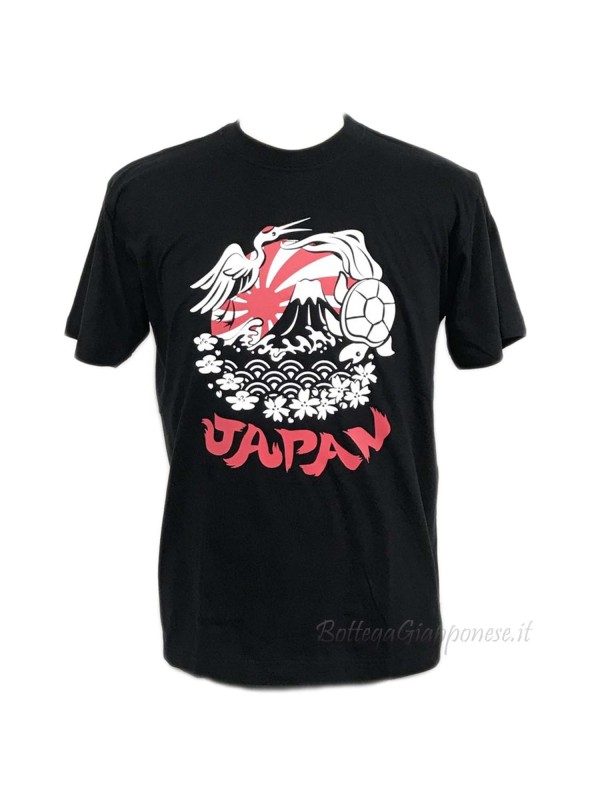 Tshirt gru e tararuga japan nera