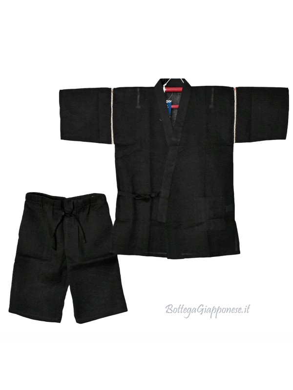 Jinbei completo giacca e pantalone nero