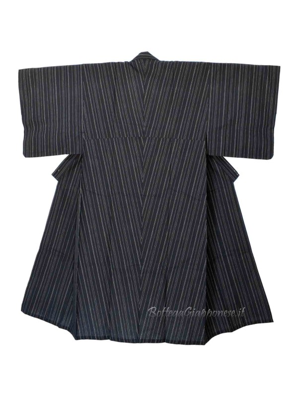 Yukata nero linee con 4 accessori inclusi (LL)