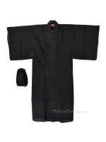 Yukata nero con 4 accessori inclusi (LL)