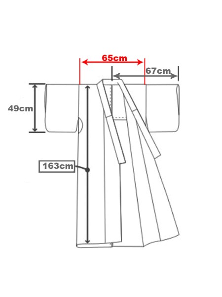 Yukata bianco con linee curve di colore miste